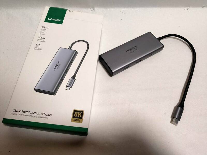 【一円スタート】UGREEN USBcハブ 6-in-1 HDMI USB-A USB c 1円 HAM01_2517