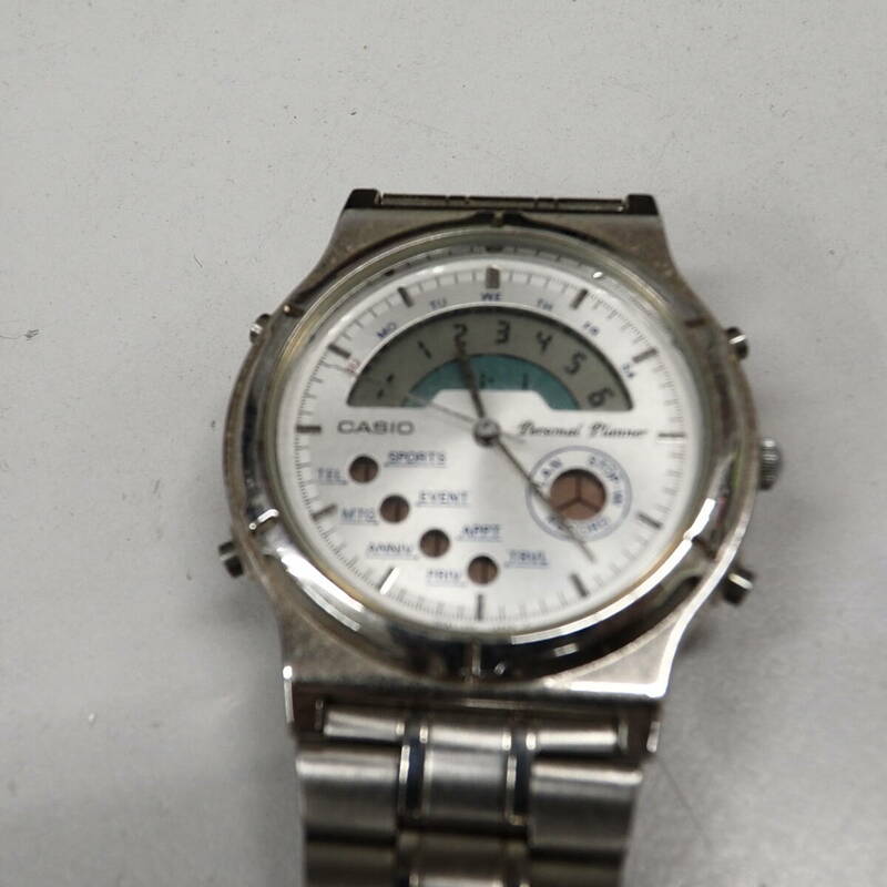 45376-180　CASIO PERSONAL PLANNER IA-1120 デジアナ 90's デジタル クォーツ 時計 腕時計稼働品　送料180円～