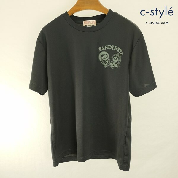 E842 [人気] PANDIESTA JAPAN パンディエスタジャパン 半袖Tシャツ M ブラック パンダ 風神 雷神 | G★