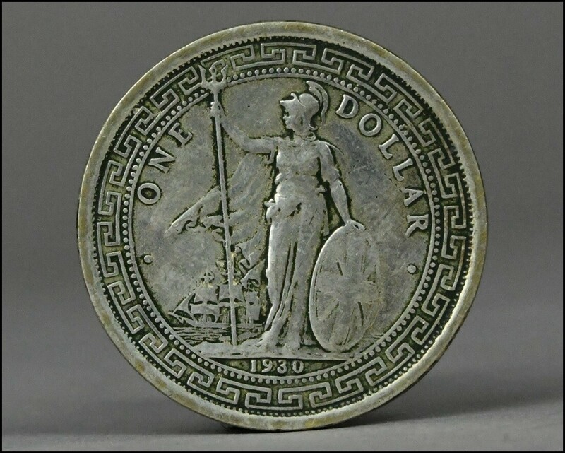イギリス 貿易銀 壹圓 銀貨 1930年 古銭 硬貨