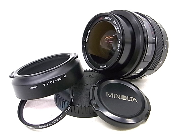 h0939 MINOLTA AF 35-70mm 1:4 (22)　φ49mm　ミノルタ　カメラ　レンズ　A35-70/4 レンズフード付　動作未確認