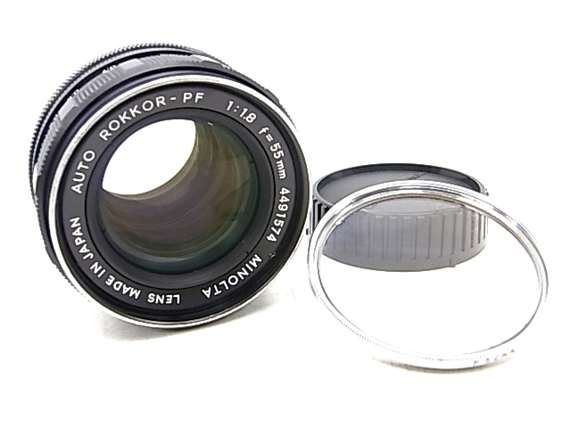 h0974 MINOLTA AUTO ROKKOR-PF 1:1.8 f=55mm　ミノルタ カメラ　レンズ