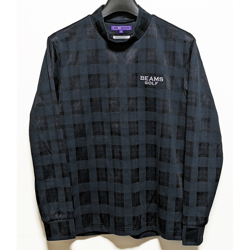 BEAMS GOLF 21AW タータンチェック柄 モックタートルネックシャツ S 美品 定価19,800円 カットソー ビームス ゴルフ パープルレーベル