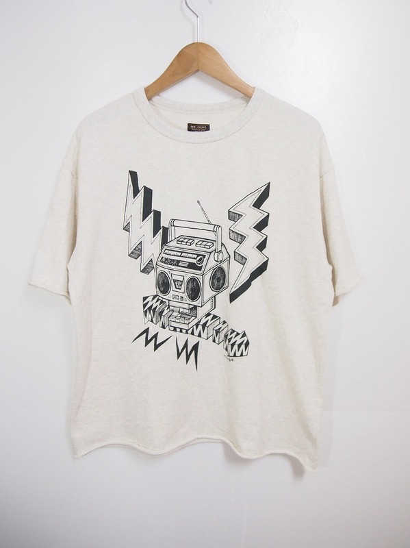 美品 MR.OLIVE ミスターオリーブ BOOMBOXMAN /BIG SILHOUETTE SWEAT スウェット Tシャツ M-7144 オートミール M 415J