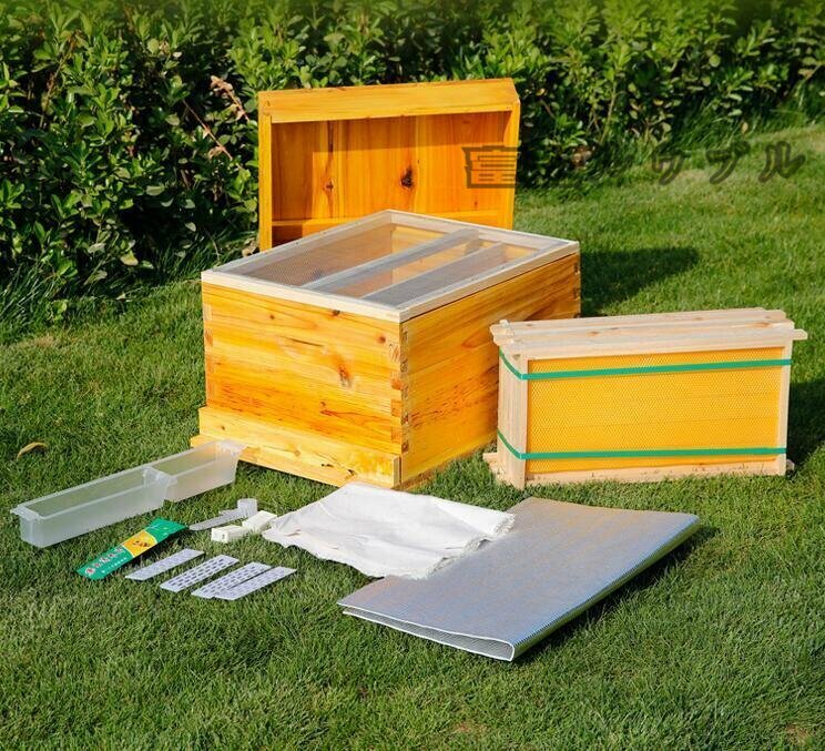 実用 蜂蜜蜂の巣箱 養蜂箱蜜蜂巣箱ミツバチ巣箱 養蜂用具 ワックスを煮る/乾燥巣箱 蜂蜜箱 杉材 蜂ハイブ ハチミツの家養蜂箱キット