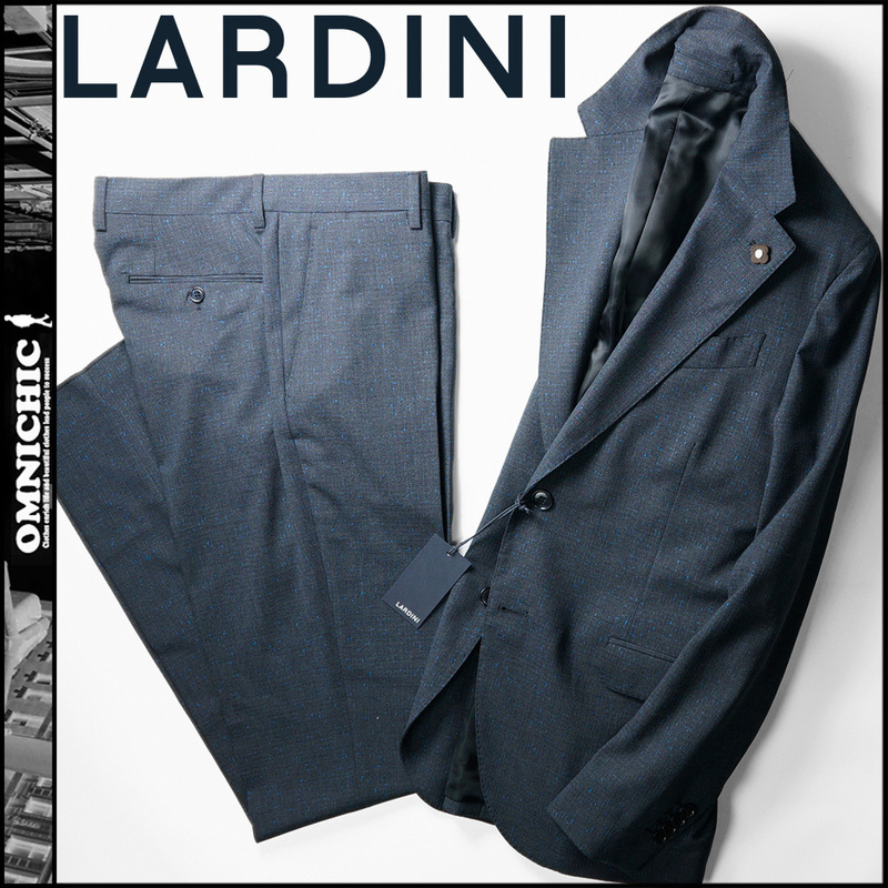 一味違うシアンドット■新品秋冬20万【LARDINI】ラルディーニ22-23AWウールネイビー2Bセットアップスーツ48/Mテーラードジャケットパンツ