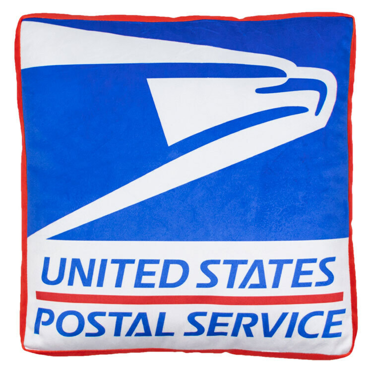 ダイカットクッション USPS 縦35×横35×厚さcm アメリカの郵便局のデザイン ポリエステル製