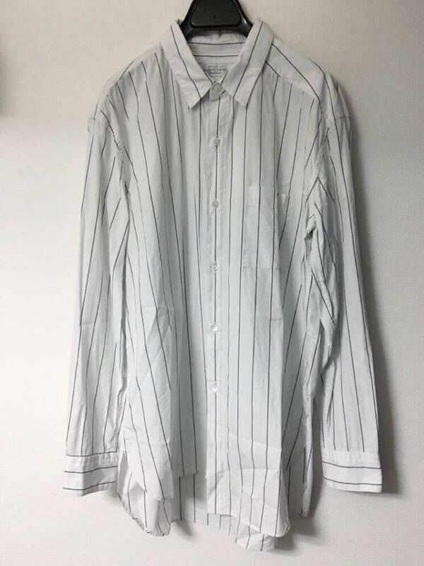 unused 17SS Asymmetric Striped Shirt ストライプシャツ ルーズシルエット 白 us1272 white × purple