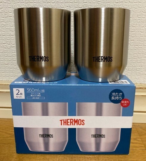 サーモス THERMOS 真空断熱カップ 360ml 新品 2個入 JDH-360P S ステンレス 未使用品