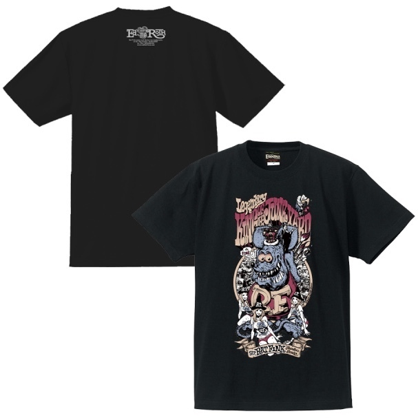 ブラックM ロッキンジェリービーン エロスティカ ラットフィンク Tシャツ Rockin' Jelly Bean EROSTIKA RAT FINK King of Junk Yard