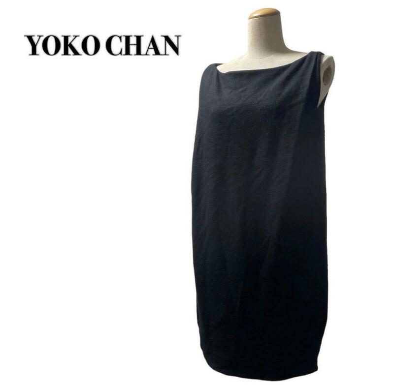 YOKO CHAN ヨーコチャンmノースリーブ ワンピース ドレス ブラック黒F