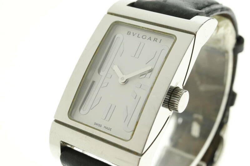 LVSP6-4-32 7T044-2 BVLGARI ブルガリ 腕時計 RT39S レッタンロゴ クォーツ 約30g レディース シルバー 付属品付き ジャンク