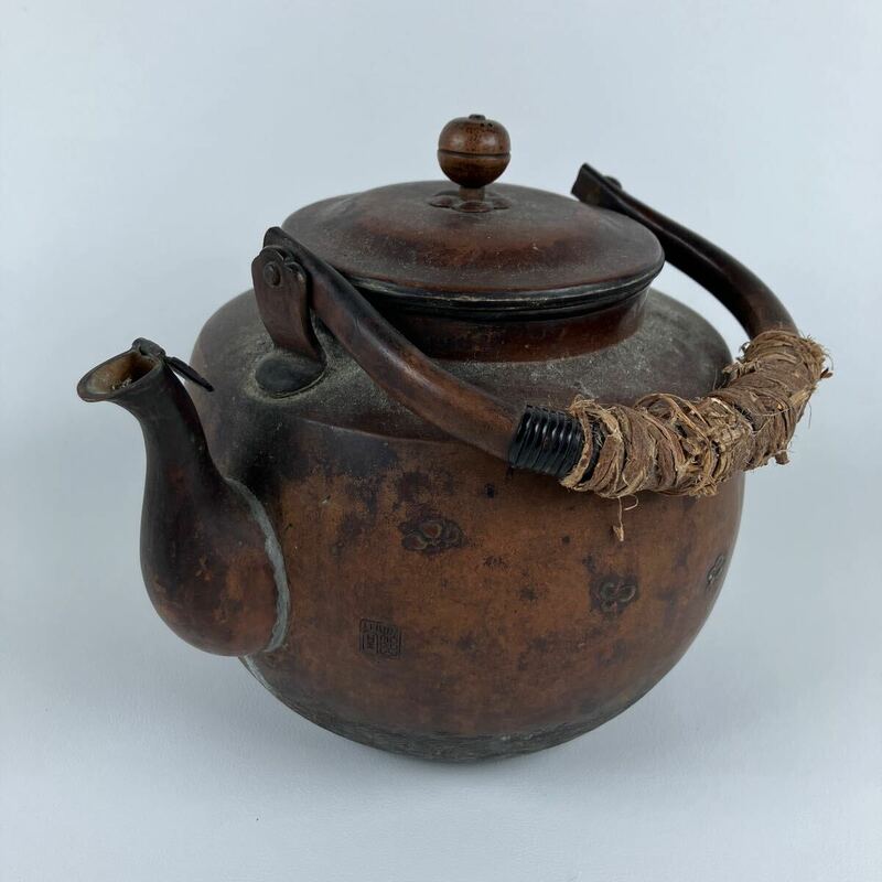銅やかん　明治大正頃　急須　湯沸かし　茶道具　煎茶　茶器　骨董 