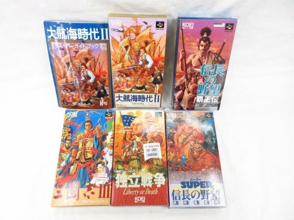 ◆◆スーパーファミコンソフト◆KOEIソフト 5点まとめて 信長の野望 大航海時代II 独立戦争 他◆USED品 M4853