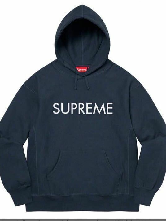 シュプリーム Capital Hooded supreme ネイビー L キャピタル　Sweatshirt パーカー Box Logo ボックス ロゴ 