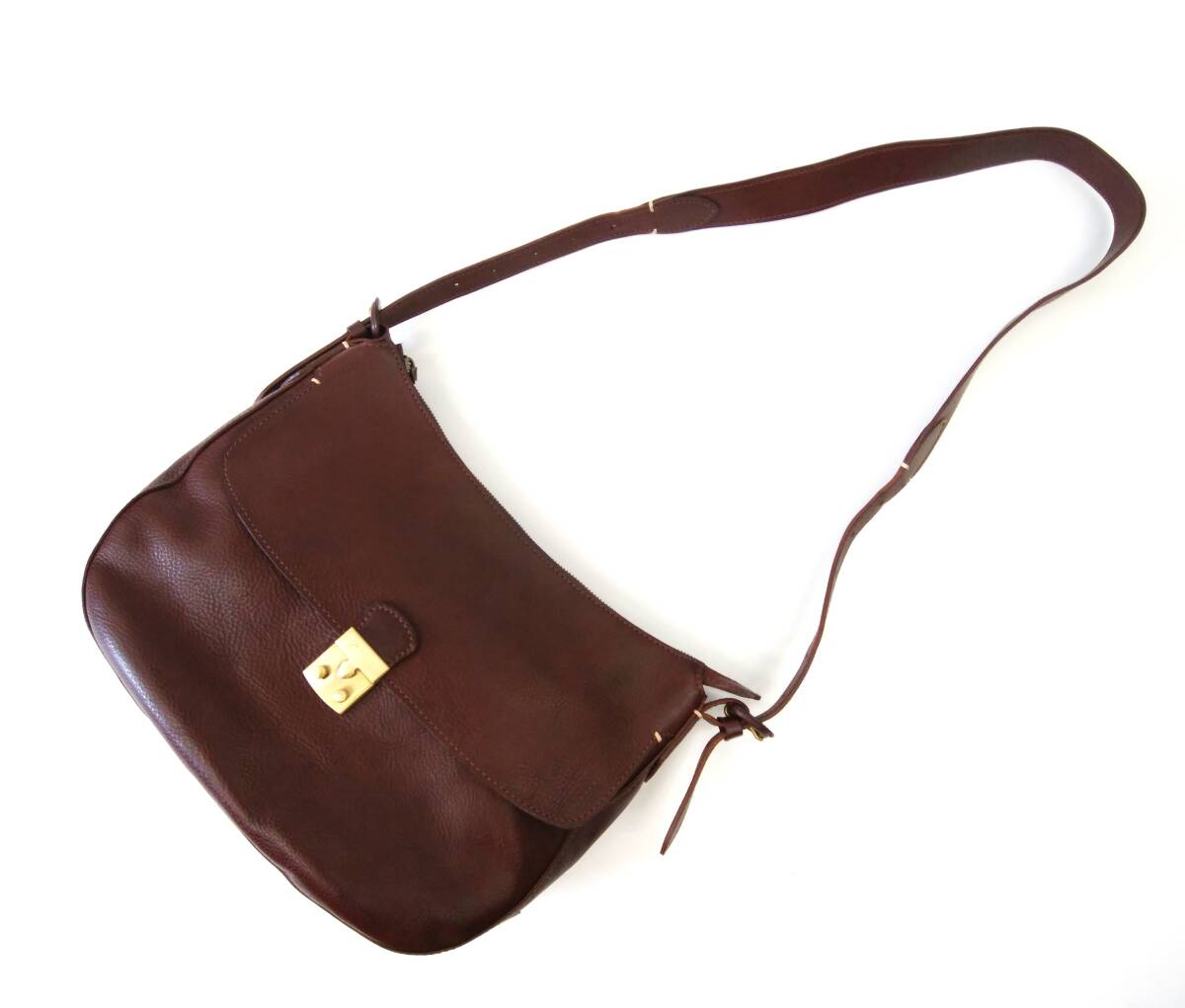 ■genten ゲンテン レザー ショルダーバッグ 茶 ブラウン ワンショルダー 肩掛け
