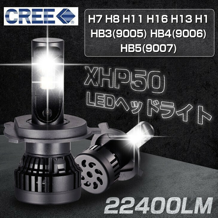 正真正銘のCREE XHP50チップ LED ヘッドライト/フォグランプ 22400LM HB4 9006 DC12V 6500K 純正発光 VB05