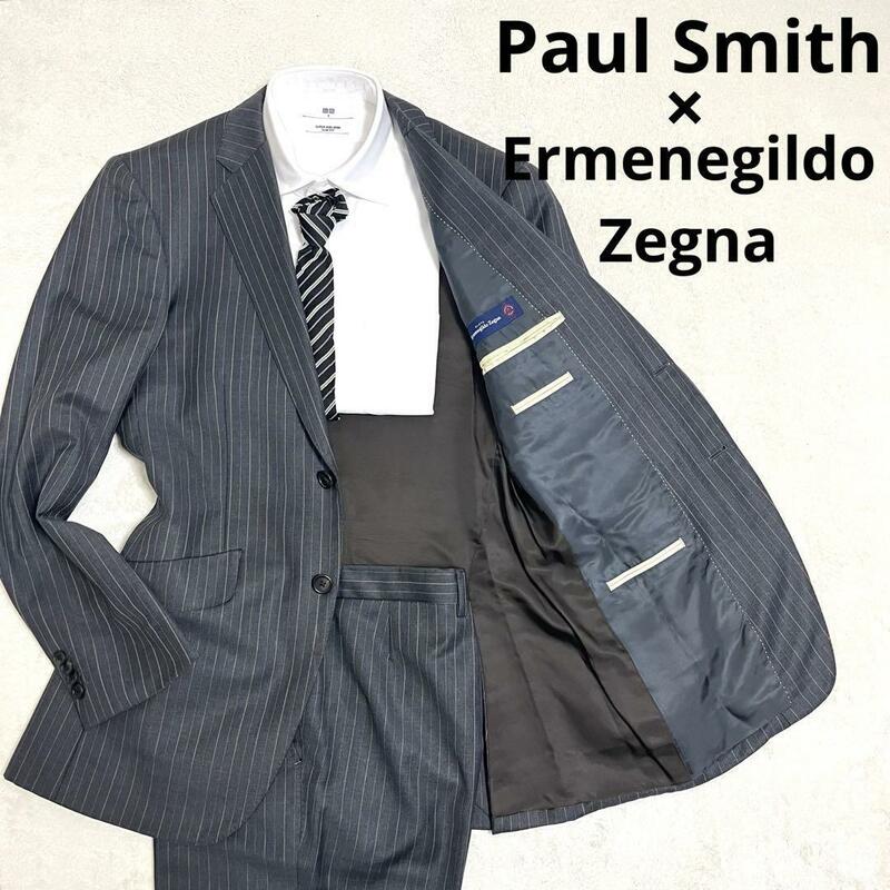 544 Paul Smith ポールスミス × Ermenegildo Zegna エルメネジルド ゼニア セットアップスーツ グレー L