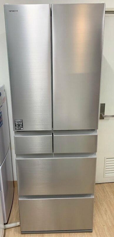 ■動作品 高年式 2022年製 485L 日立 6ドア冷蔵庫 R-H49S ノンフロン冷蔵冷凍庫 冷蔵庫 HITACHI シルバー