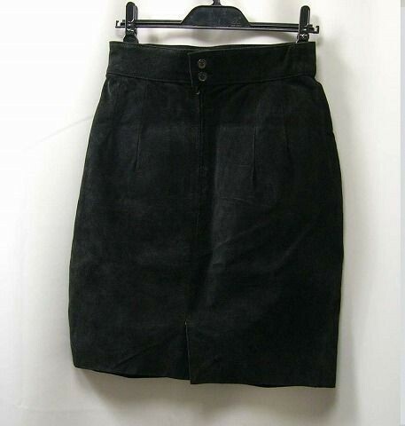 yas-644 レディース本革 豚革素材のタイトスカート 黒 Mサイズ