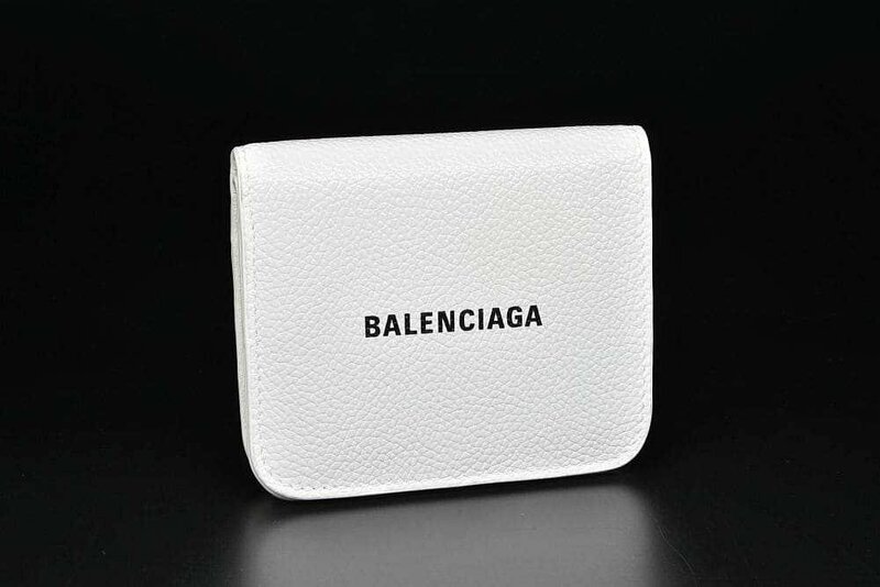 バレンシアガ CASH キャッシュ フラップ コイン&カードホルダー 二つ折り財布 アイボリー 594216