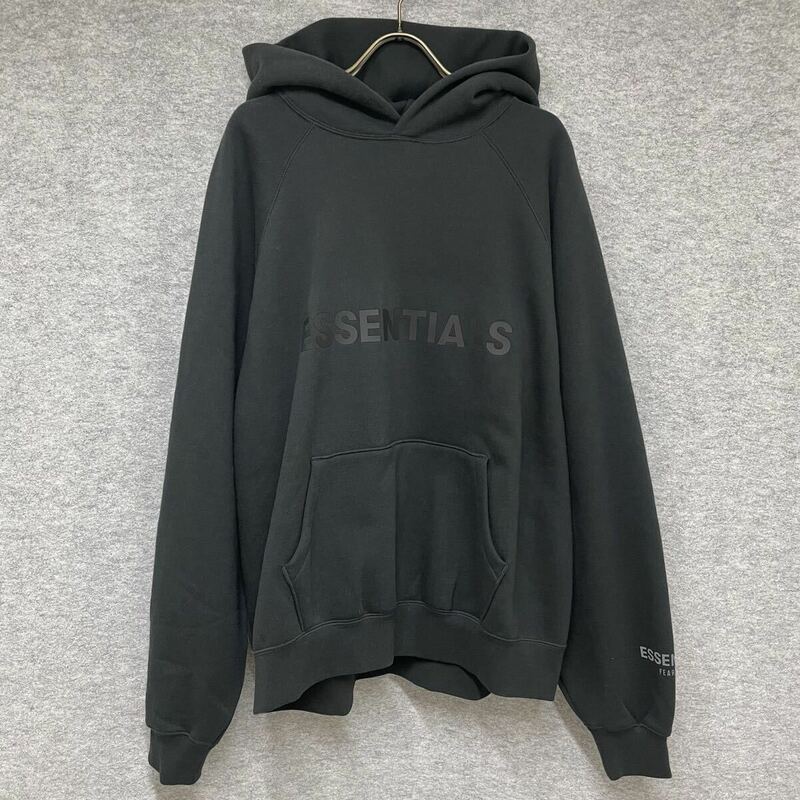 新品 ESSENTIALS エッセンシャルズ プルオーバー パーカー フーディ ブラック Sサイズ fear of god フィアオブゴッド