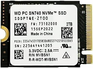 新品 WD SN740 2TB SSD M.2 PCIe Gen4x4 NVMe 2230 2242 Steam Deck Surface Canon Nikon 換装 5年保証 送料無料 東京発送