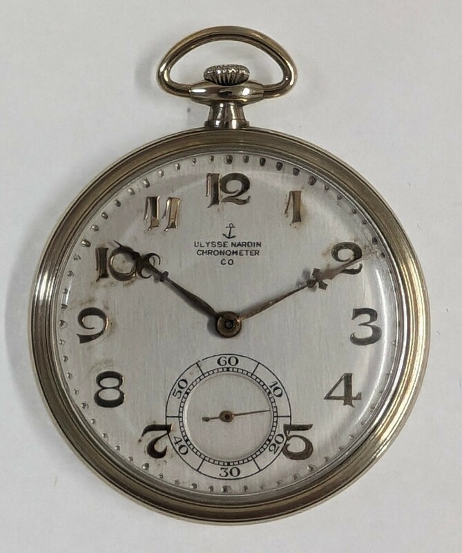 【希少/稼働品】最終値下げ ULYSSE NARDIN/ユリスナルダン アンティーク懐中時計 Chronometer 21石 K18WG ホワイトゴールド 1930年スイス