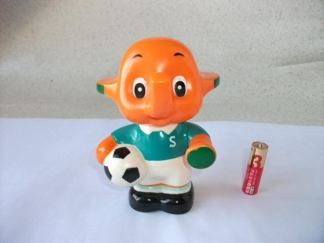 非売品　希少 レア 当時物　サトウ製薬　サトちゃん　サッカー　ソフビ　貯金箱 フイギュア　 昭和レトロ ビンテージ 　ノベルティ