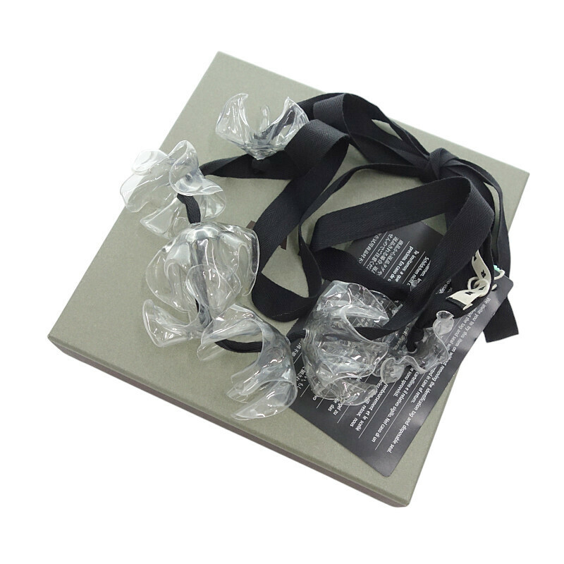 【特別価格】MARNI リボン テープ 装飾 デザイン ネックレス ブラック/クリア ユニセックス-