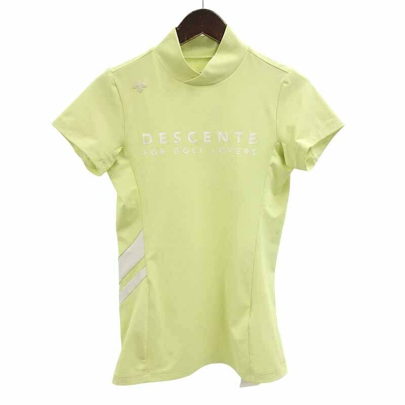 【特別価格】DESCENTE GOLF GOLF ゴルフ ストレッチ モックネック 半袖 Tシャツ イエロー メンズM