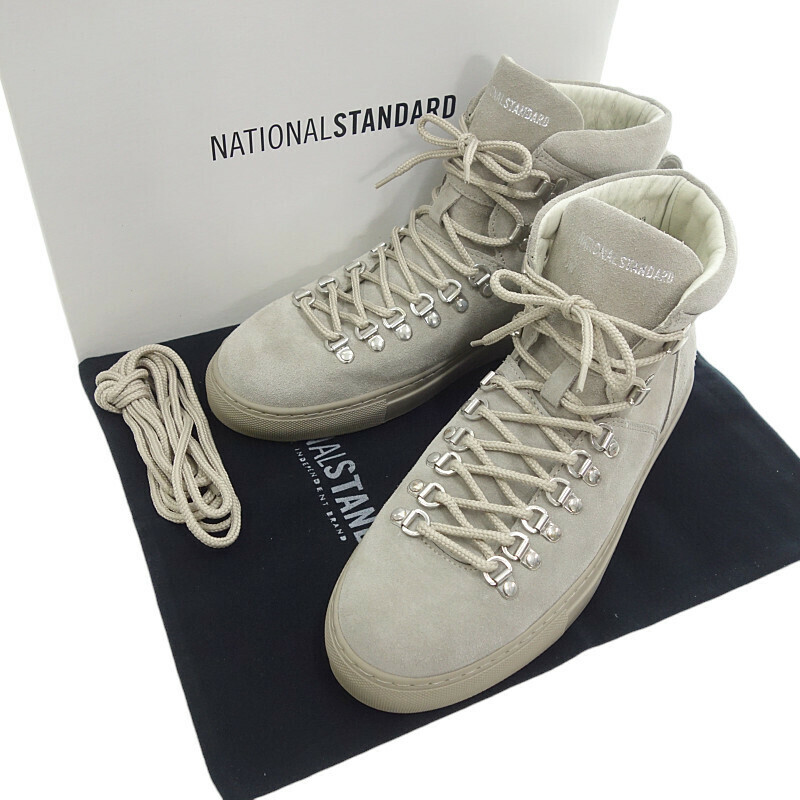 【特別価格】NATIONAL STANDARD M09-17F スエード レザー トレッキング ブーツ スニーカー ベージュ メンズ43