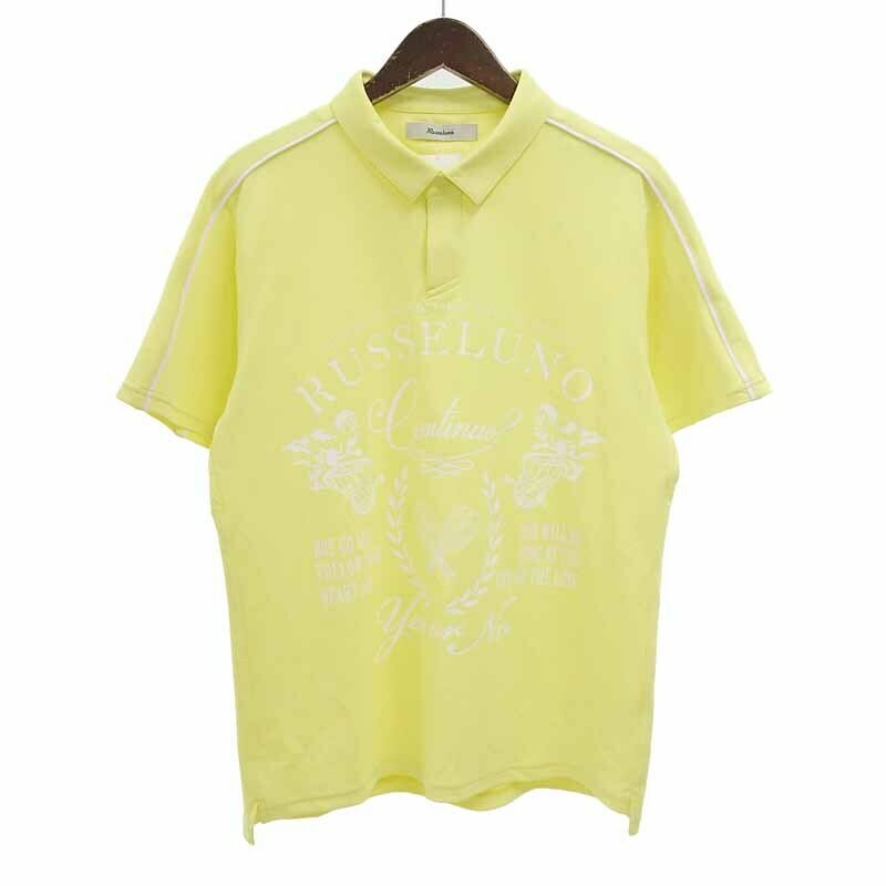 【特別価格】RUSSELUNO GOLF ゴルフ 2021モデル 半袖 ポロシャツ Tシャツ イエロー メンズ4