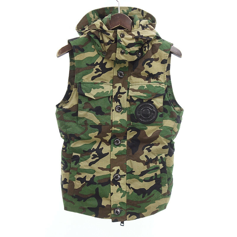 【特別価格】1 PIU 1 UGUALE 3 COATING CAMO DOWN VEST カモ ダウンベスト カモ メンズ3