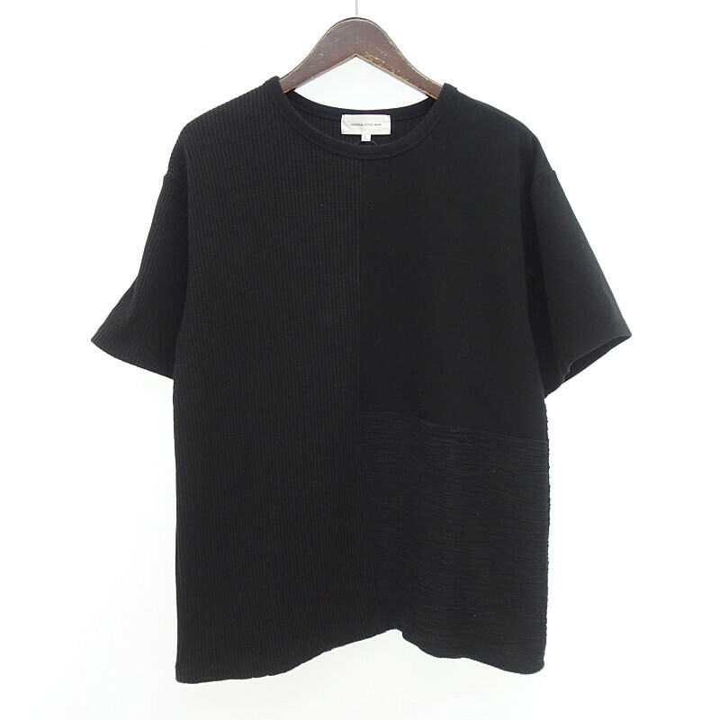 【特別価格】Universal Style Wear 半袖 クルーネック Tシャツ ブラック メンズL