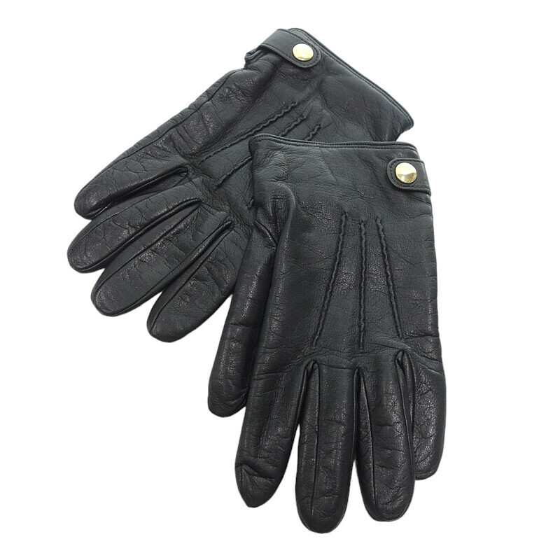 【特別価格】Guanti Giglio Fiorentino レザー グローブ 手袋 アクセサリー ブラック ユニセックスF