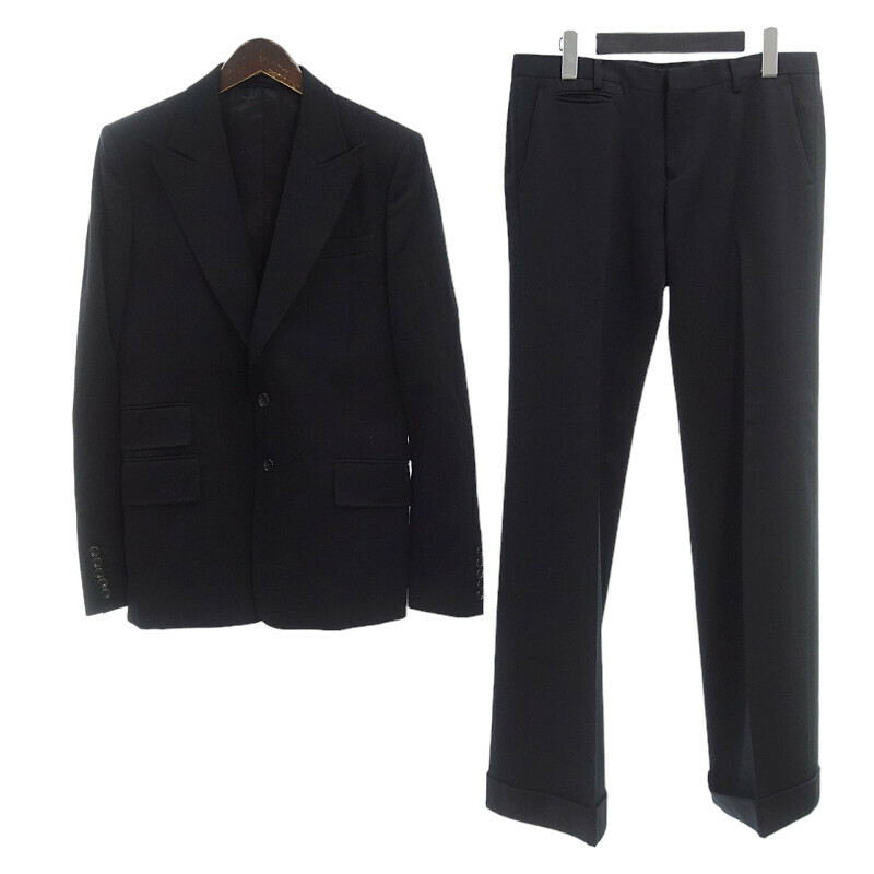 【特別価格】GALAABEND 2B　テーラードジャケット スラックスパンツ セットアップ スーツ ブラック メンズ1