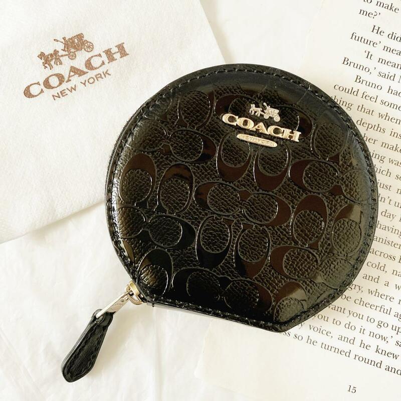 コーチ COACH シグネチャー　コインケース　ブラック　黒色　保存袋付き　メンズ レディース　ブランド　財布
