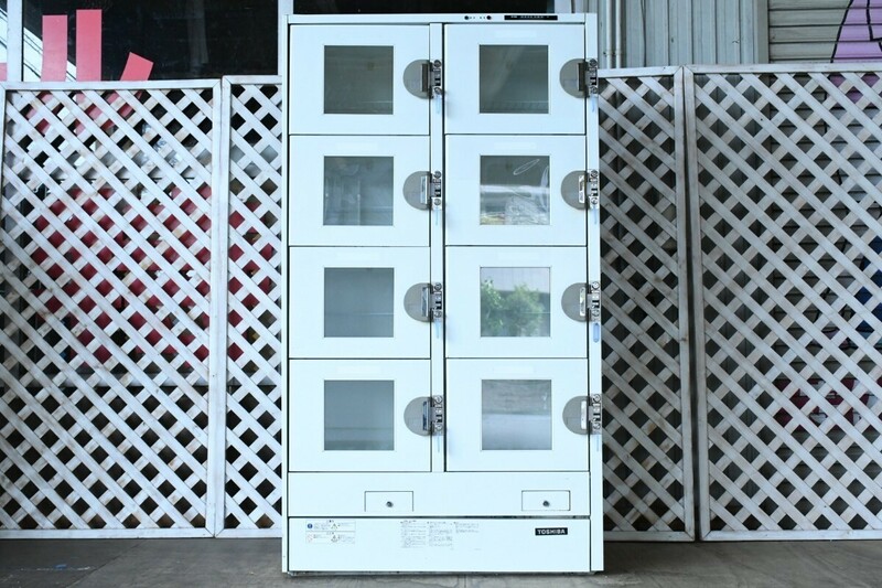 PL3EK15 東芝 TOSHIBA 冷蔵ロッカー 2列8室 リターン式 鍵付き コールドロッカー 業務用 冷蔵庫 コインロッカー 動作確認済み 