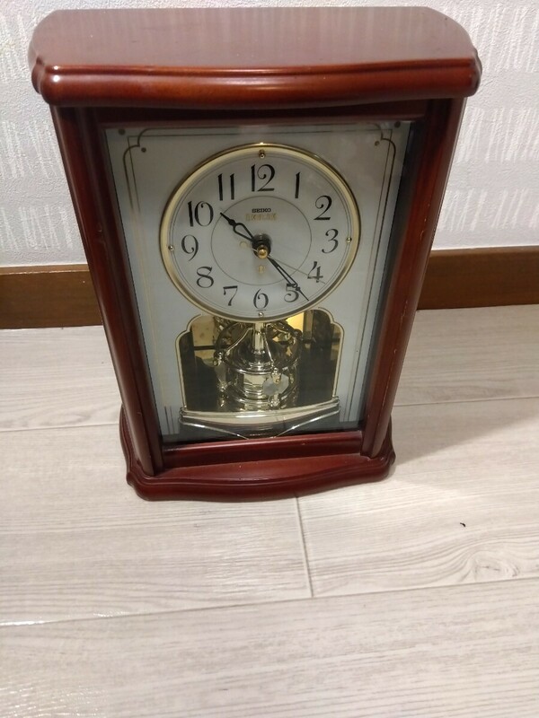 【F128】【動作確認済み】 SEIKO EMBLEM 置き時計 回転飾り セイコー エンブレム
