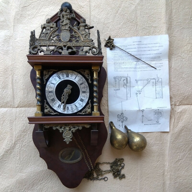 掛け時計　 アンティーク　 レトロ　 古時計　オランダ製？