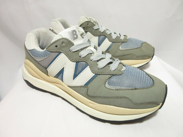 New Balance 57/40 M5740 LLG 26cm ニューバランス ボリュームスニーカー ランニングシューズ グレー ホワイト