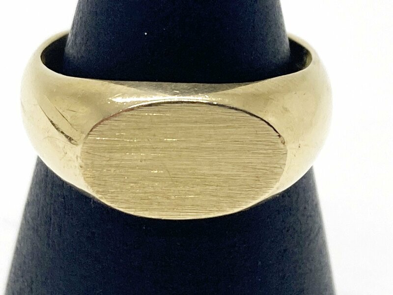 ◆◆【18金】 K18 ゴールド 指輪 円形印台 リング メンズ シンプル デザイン 投資 17号 11.3g oi ◆◆