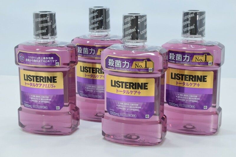 未使用 LISTERINE リステリン トータルケアプラス ＋ クリーンミント味 1000ml× 4本 セット マウスウォッシュ RL-222M/000