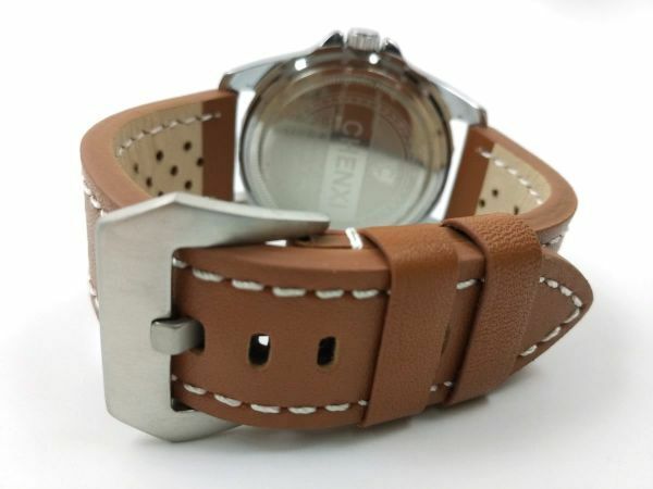 ミリタリー腕時計ベルト 本革レザー ウォッチバンド 通気 バネ棒付属 24mm ブラウン