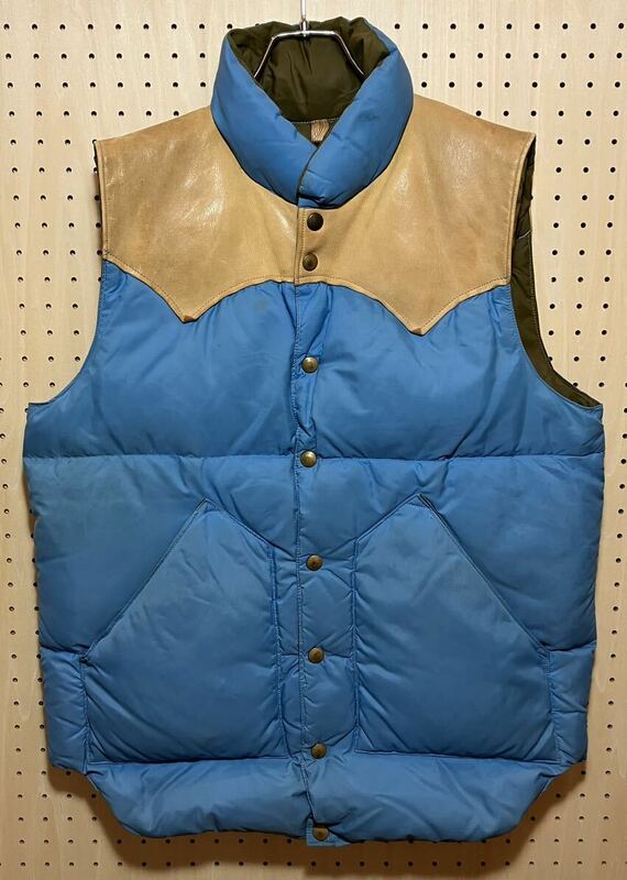 【40】70's VINTAGE Rocky Mountain Featherbed DOWN VEST Blue 70年代 ヴィンテージ ロッキーマウンテン ダウン ベスト ブルー F515