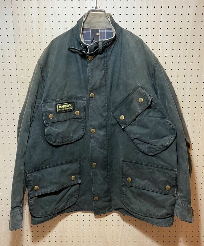 Vintage Barbour International Oiled Jacket 90年代 ビンテージ バブアー インターナショナル オイルド ジャケット 3ワラント 英国製 F567