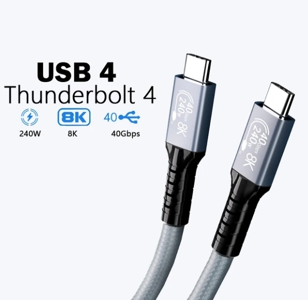 【新品】USB4.0 50cm 40Gbps 240W Thunderbolt4 USB Type C to C 変換ケーブル 検品済み