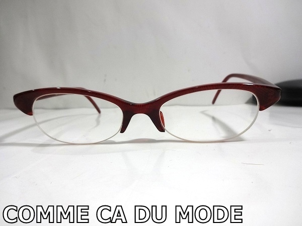 X4D083■美品■ コムサデモード COMME CA DU MODE ヴィンテージ ボルドー ブルーライトカット メガネ 眼鏡 メガネフレーム 専用ケース付き