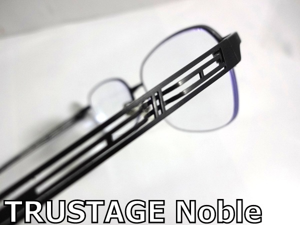 X4D096■ トラステージノーブル TRUSTAGE Noble 日本製 チタン ハーフリム ガンメタリック ブルーライトカット メガネ 眼鏡 メガネフレーム